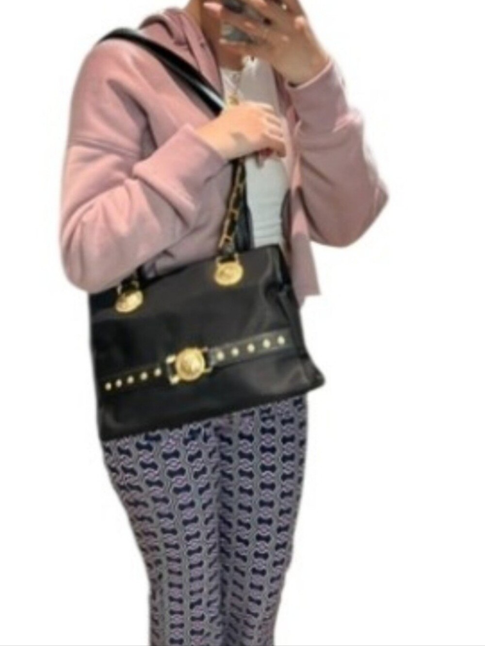 Versace Bag, Portatutto In Vitello, Black & Gold. Vimtage - Picture 7 of 14